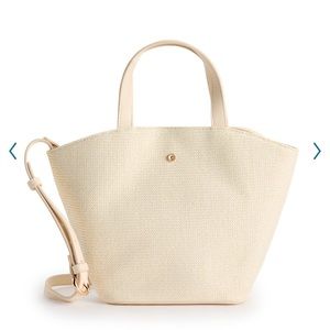 NWT Lauren Conrad Straw Fan Purse